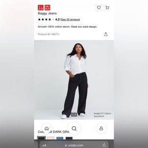 uniqlo low rise baggy jeans